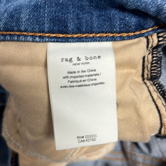 Rag & Bone Dre low rise slim boyfriend distressed blue jeans size 30 - Picture 12 of 12